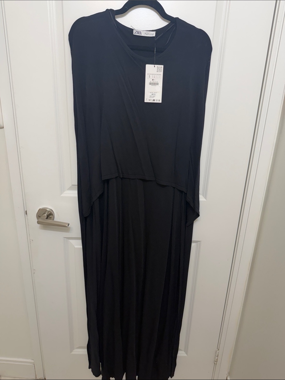 Zara Black Draped Maxi Dress